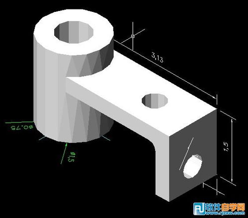 cad教程 简单教你绘制三维实体机械零件图